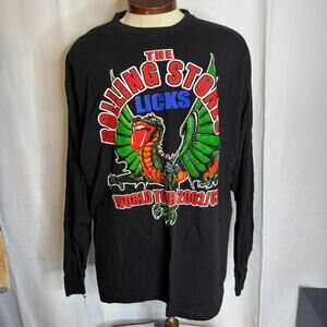 Rolling Stones Licks Tour 2002/03 Dragon Graphic Long Sleeve Shirt XXL USA